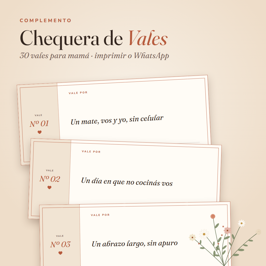 Chequera de Vales para Mamá