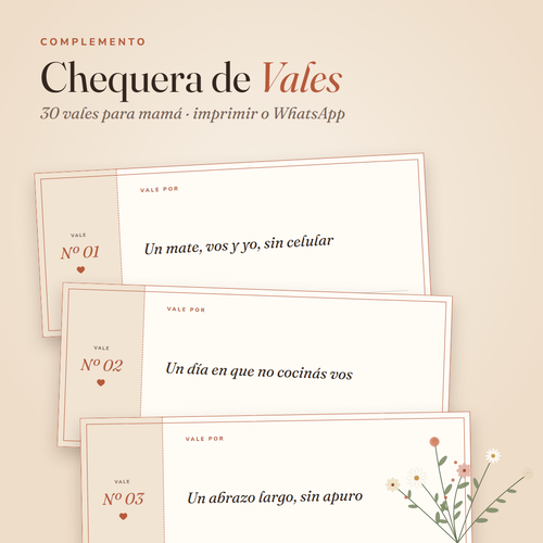 Chequera de Vales para Mamá