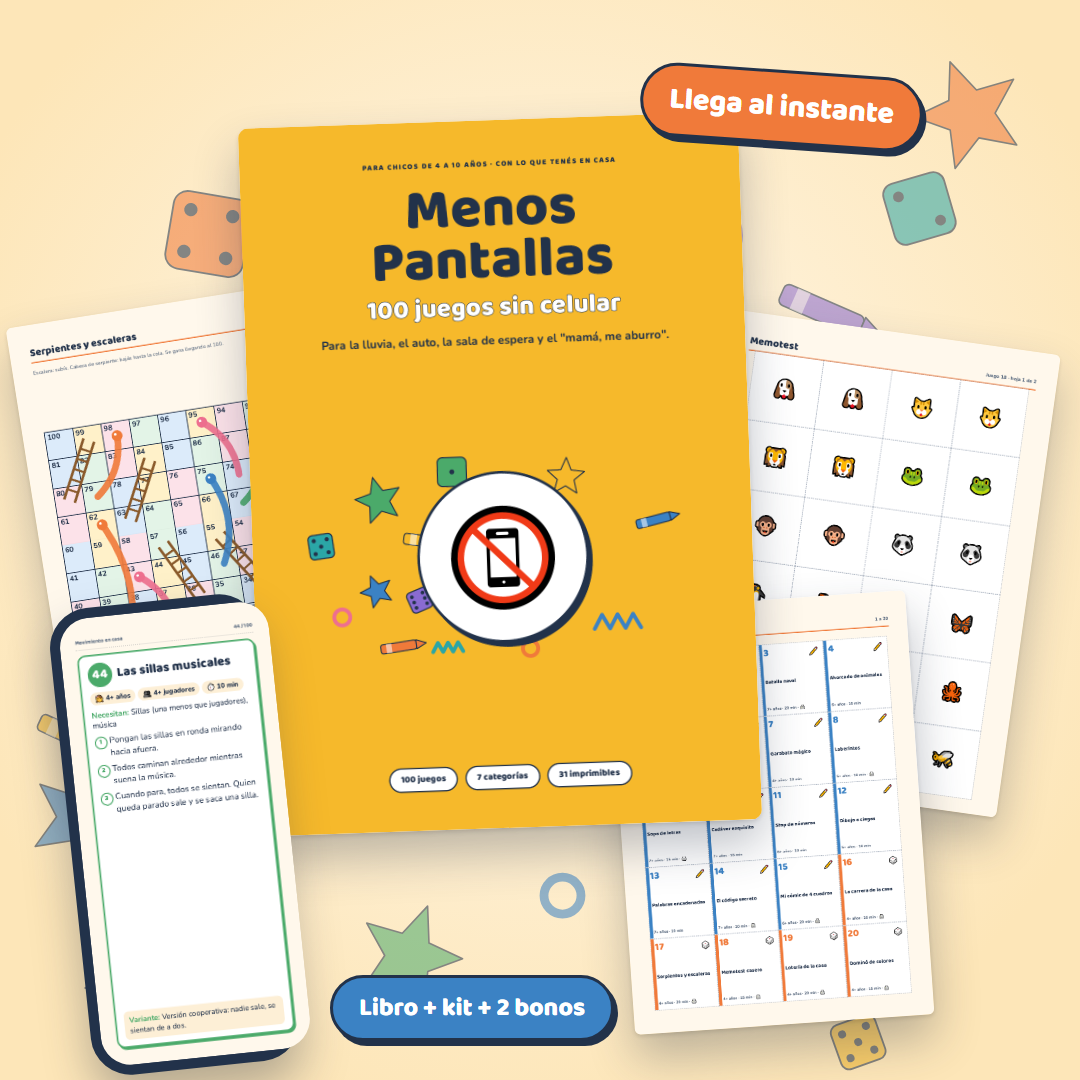 Menos Pantallas: 100 juegos sin celular
